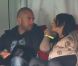Émilie Nef Naf et son compagnon Jérémy Ménez, regards amoureux depuis les tribunes au match du Paris Saint-Germain face à Sochaux (2-0) le 29 septembre 2012