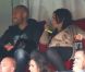 Émilie Nef Naf a réussi à faire sourire son compagnon Jérémy Ménez lors du match du Paris Saint-Germain face à Sochaux (2-0) le 29 septembre 2012