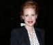 La ravissante Jessica Chastain, visage du parfum Manifesto d'Yves Saint Laurent, arrive au Grand Palais pour assister au défilé Saint Laurent printemps-été 2013. Paris, le 1er Octobre 2012.