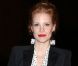 La ravissante Jessica Chastain, visage du parfum Manifesto d'Yves Saint Laurent, arrive au Grand Palais pour assister au défilé Saint Laurent printemps-été 2013. Paris, le 1er Octobre 2012.