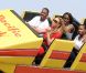 Sensations fortes pour Mariah Carey et Nick Cannon au parc Kuboo à Santa Monica, le samedi 6 octobre 2012.