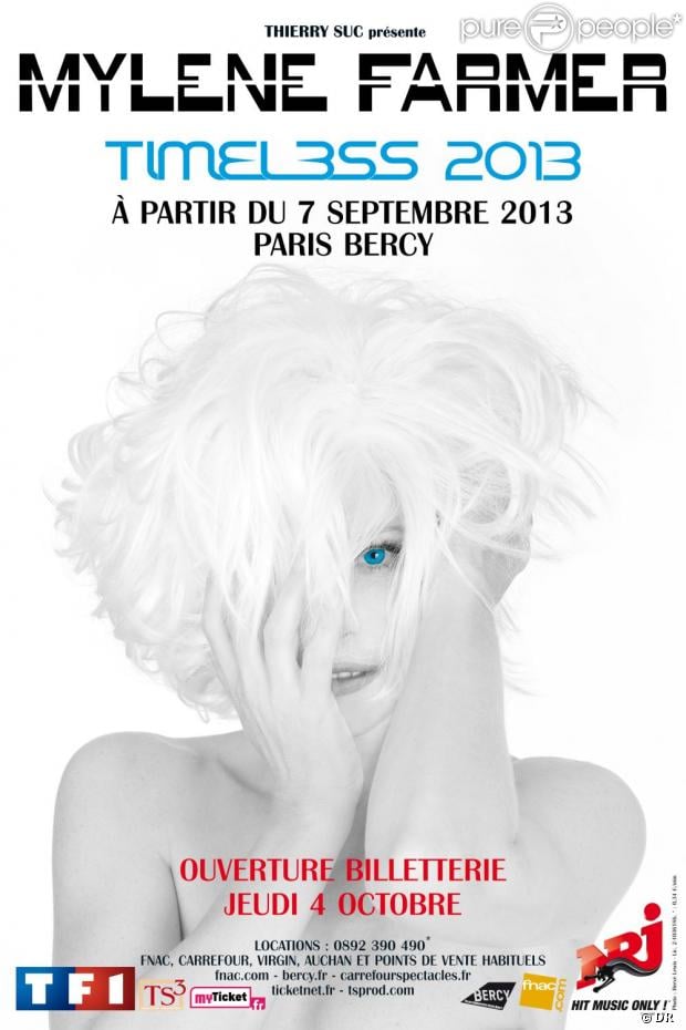 Mylène Farmer sera en tournée, intitulée  Timeless , à partir du 7 septembre 2013.