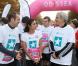 Philippe Doux, Aïda Touihri, Raymond Domenech lors de la 10e édition de de la course Odyssea au profit de de la lutte contre le cancer du sein au château de Vincennes le 7 Octobre 2012