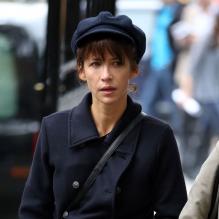 Sophie Marceau lors des funérailles du réalisateur Claude Pinoteau à Montmartre à Paris le 11 octobre 2012