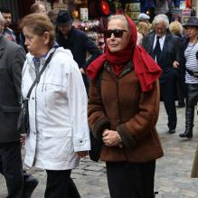 Brigitte Fossey lors des funérailles du réalisateur Claude Pinoteau à Paris le 11 octobre 2012