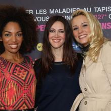 Ayden, Sandra Lou et Elodie Gossuin à conférence de presse pour le Pasteurdon 2012 organisée à l'Institut Pasteur à Paris, le 11 octobre 2011.