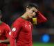 Cristiano Ronaldo dépité lors de sa centième sélection avec le Portugal lors du match face à l'Irlande du Nord le mardi 16 octobre 2012 à Porto (1-1) dans le cadre des qualifications à la coupe du monde 2014 au Brésil