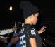 Rihanna, en maillot de foot, jogging et baskets, arrive en studio d'enregistrement à Los Angeles. Le 17 octobre 2012.