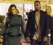 Kim Kardashian et Kanye West quittent le restaurant Dal Bolognese où ils dinaient en amoureux. Rome, le 18 octobre 2012.