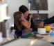 Jennifer Garner et Ben Affleck ont emmené leurs filles Seraphina et Violet à un atelier de confection de pâtisseries à West Hollywood, le 28 octobre 2012.