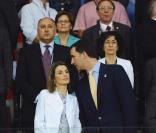 Letizia et Felipe d'Espagne lors de leur demie-finale face à la Russie