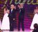Alain Delon et Mireille Darc lors de l'élection de Miss France 2013 le samedi 8 décembre 2012 sur TF1 en direct de Limoges