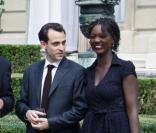 Eric Besson, Nathalie Kosciusko-Morizet et son époux Jean-Pierre Philippe, Rama Yade et son époux Joseph Zimet à Paris, le 14 juillet 2007.