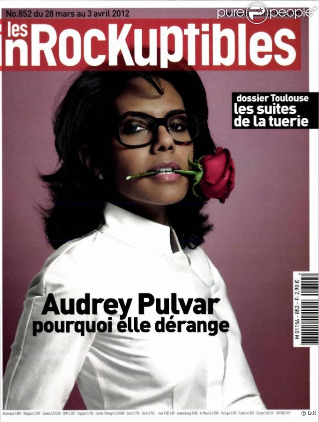 Audrey Pulvar en couverture des  Inrockuptibles , le 28 mars 2012.