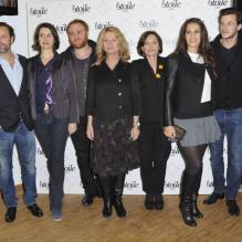 Nicole Garcia, Elisa Tovati, Brigitte Roüan, Gaspard Ulliel, Patrick Mille, Eric Caravaca, Michaël Abitboul ensemble lors de l'avant-première du film Tu honoreras ta Mère et ta Mère au cinéma Etoile-Lilas à Paris le 29 Janvier 2013.