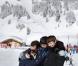  La princesse Marie et le prince Joachim de Danemark lors de leurs vacances d'hiver à Villars-sur-Ollon, photographiés le 13 février 2013 avec leurs enfants Nikolai (13 ans), Felix (11 ans), Henrik (3 ans) et Athena (1 an) au Col de la Bretaye. 