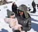  La princesse Marie et le prince Joachim de Danemark lors de leurs vacances d'hiver à Villars-sur-Ollon, photographiés le 13 février 2013 avec leurs enfants Nikolai (13 ans), Felix (11 ans), Henrik (3 ans) et Athena (1 an) au Col de la Bretaye. 