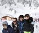  La princesse Marie et le prince Joachim de Danemark lors de leurs vacances d'hiver à Villars-sur-Ollon, photographiés le 13 février 2013 avec leurs enfants Nikolai (13 ans), Felix (11 ans), Henrik (3 ans) et Athena (1 an) au Col de la Bretaye. 