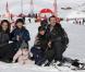  La princesse Marie et le prince Joachim de Danemark lors de leurs vacances d'hiver à Villars-sur-Ollon, photographiés le 13 février 2013 avec leurs enfants Nikolai (13 ans), Felix (11 ans), Henrik (3 ans) et Athena (1 an) au Col de la Bretaye. 