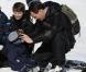  La princesse Marie et le prince Joachim de Danemark lors de leurs vacances d'hiver à Villars-sur-Ollon, photographiés le 13 février 2013 avec leurs enfants Nikolai (13 ans), Felix (11 ans), Henrik (3 ans) et Athena (1 an) au Col de la Bretaye. 