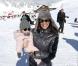  La princesse Marie et le prince Joachim de Danemark lors de leurs vacances d'hiver à Villars-sur-Ollon, photographiés le 13 février 2013 avec leurs enfants Nikolai (13 ans), Felix (11 ans), Henrik (3 ans) et Athena (1 an) au Col de la Bretaye. 