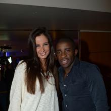 Malika Ménard et Rio Mavuba lors de la soirée Don2Star au Parc des Princes, le 11 mars 2013