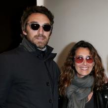 Mademoiselle Agnès et son compagnon Bruno, Exclusif - Présentation de la première collection de lunettes Swildens dans l'une des boutiques de la marque située rue de Poitou à Paris, le 28 mars 2013.