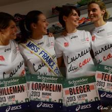 Les 4 Miss France à la veille du Marathon de Paris, le 6 avril 2013.