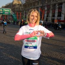 Sylvie Tellier au 37e Marathon de Paris, le 7 avril 2013.