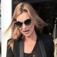Kate Moss visite plusieurs boutiques de vêtements vintage. Londres, le 25 avril 2013.
