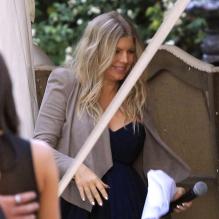 Fergie, enceinte, a assisté au mariage de sa petite soeur Dana Ferguson à San Marcos, le 27 avril 2013.