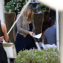 Fergie, enceinte, au mariage de sa petite soeur Dana Ferguson à San Marcos, le 27 avril 2013.