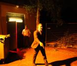 Exclusif - Christian Audigier sur le tournage du film 'Death Squad' d'Olivier Merckx dans la banlieue de Bruxelles en Belgique le 11 mai 2013