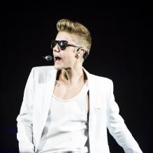 Justin Bieber en concert pour le Believe Tour à Stockholm, le 23 avril 2013.