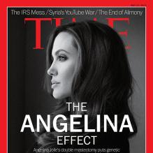 Après la révélation de sa double mastectomie, Angelina Jolie en couverture du magazine <em>TIME</em>.