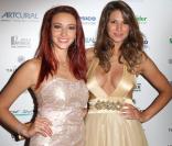 Laury Thilleman et Delphine Wespiser à la soirée Planet Finance dans le grand salon du Carlton à l'occasion du 66eme festival de Cannes le 16 mai 2013.