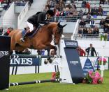 Guillaume Canet sur Breeser lors du Jumping international de la Baule le 17 mai 2013.
