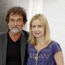 Olivier Marchal et son épouse Catherine Marchal - Photocall de la série "A votre service" lors du 53e Festival de Monte-Carlo au Forum Grimaldi à Monaco, le 10 Juin 2013.