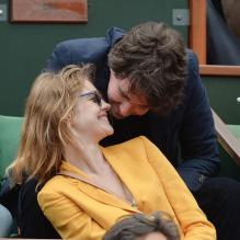 Antoine Arnault et Natalia Vodianova à Roland-Garros le 1er juin 2013 lors des Internationaux de France
