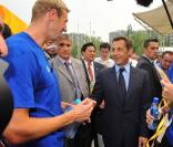 Nicolas Sarkozy, Alain Bernard et Laure Manaudou