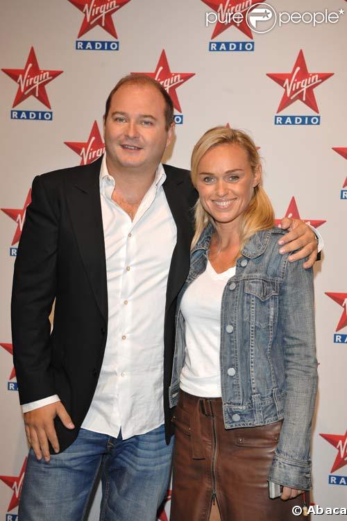 Cauet et Cécile de Ménibus à la conférence de Presse Virgin, le 16/09/08