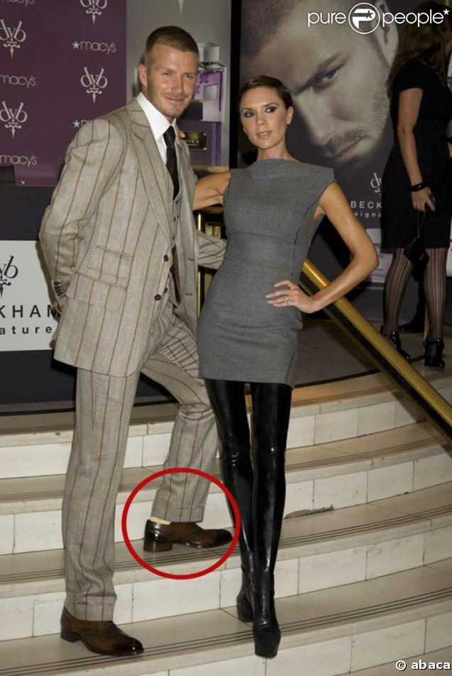 Les chaussettes jaune pastel de David Beckham