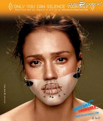 Jessica Alba pour la campagne publicitaire de Declare Yourself