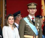 Le prince et la Princesse des Asturies lors de la fête nationale espagnole