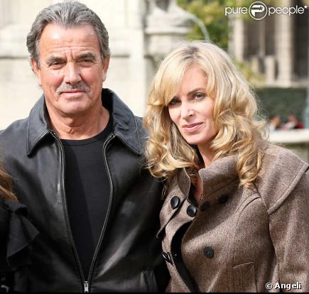 Eric Braeden et Eileen Davidson sur le tournage des Feux de l'Amour