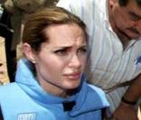 Angelina Jolie lors de son voyage humanitaire en Iraque août 2008