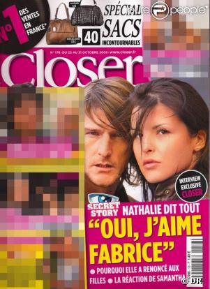 Nathalie de Secret Story et Fabrice en Couverture de Closer