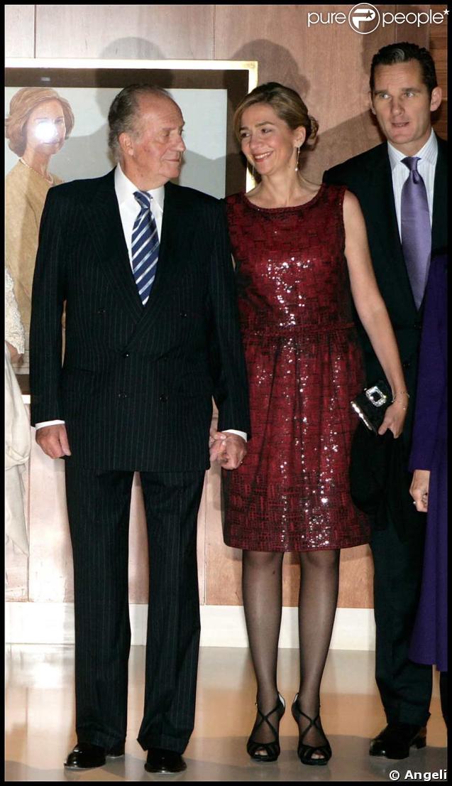 Juan Carlos avec sa fille la princesse Cristina et son époux Iñaki Urdangarin
