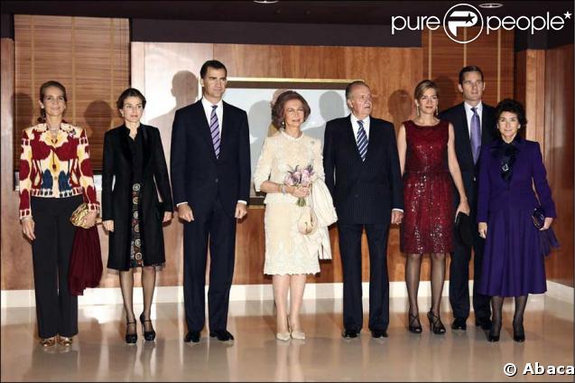 Elena, Letizia, Felipe, Sofia, Juan Carlos, Cristina, Iñaki