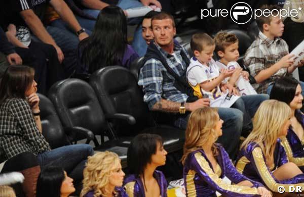 David Beckham, ses enfants et Francesca Leiweke le week-end dernier...
